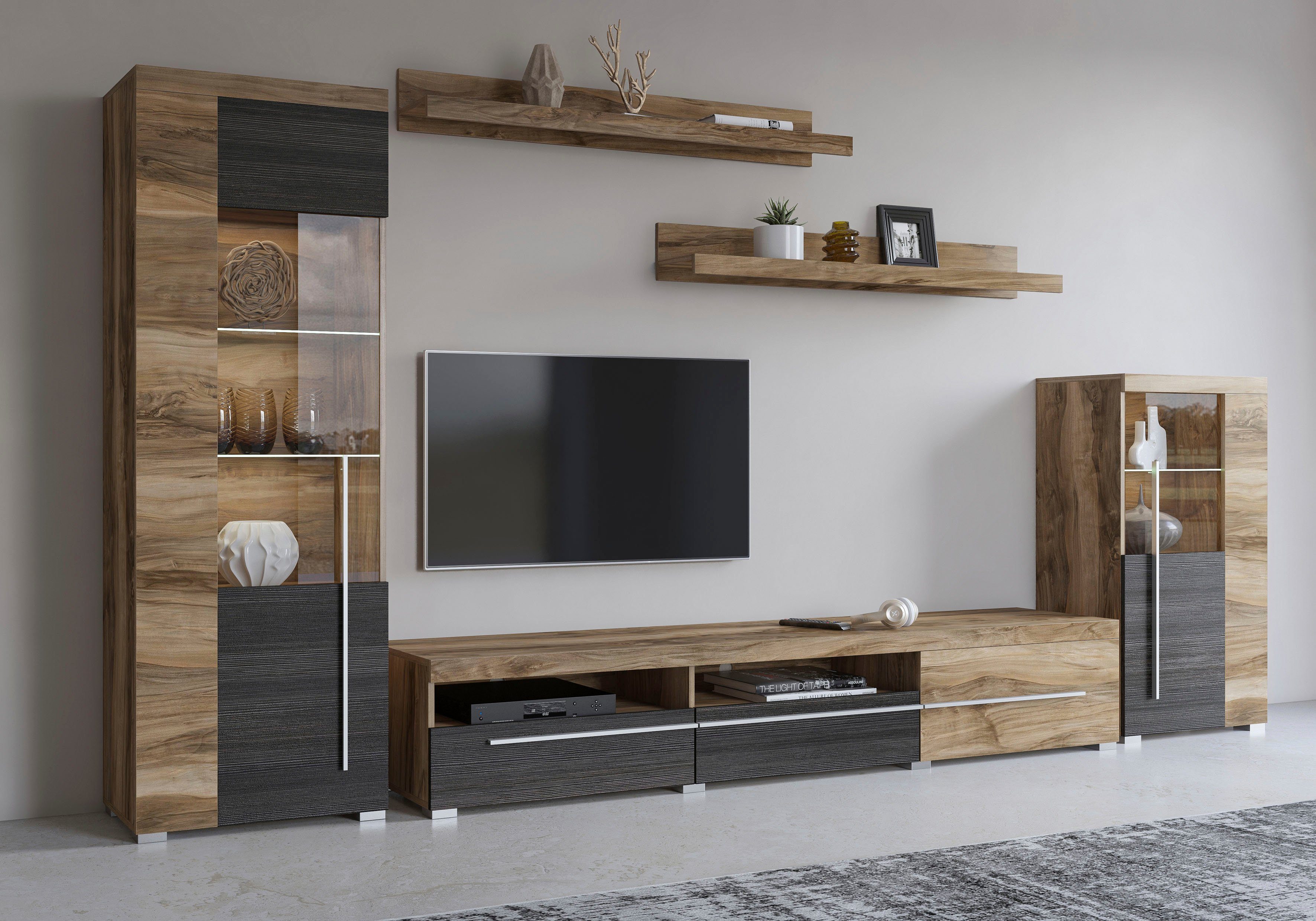 INOSIGN Wohnwand "Roger,Breite 270 cm moderne Mediawand ohne Beleuchtung", günstig online kaufen