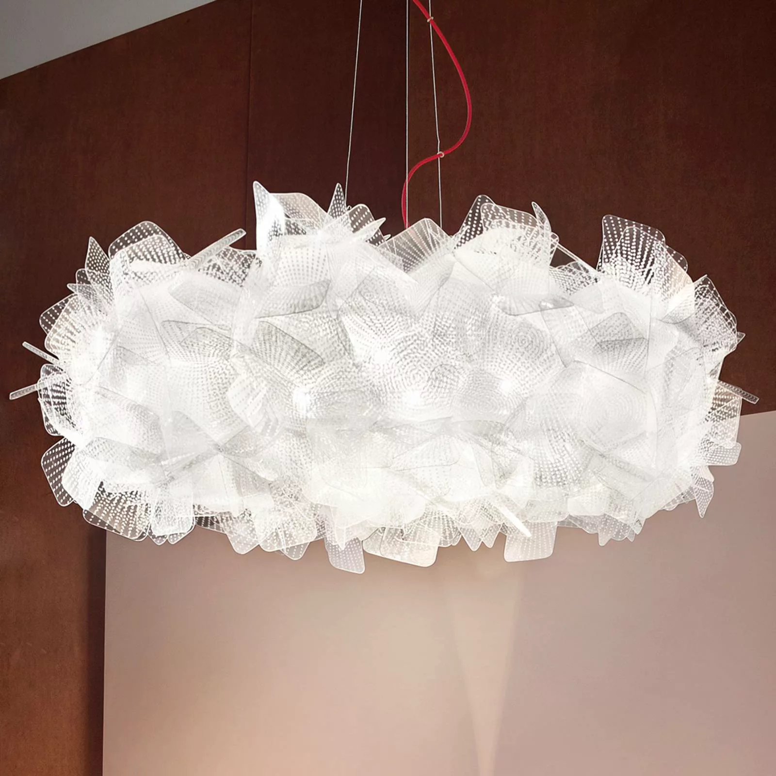 Slamp Clizia Pixel Hängelampe, Kabel rot, Ø 78 cm günstig online kaufen