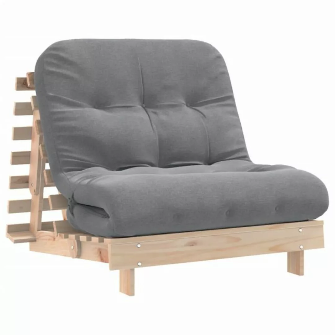 vidaXL Sofa, Futon Schlafsofa mit Matratze 80x206x11 cm Massivholz Kiefer günstig online kaufen