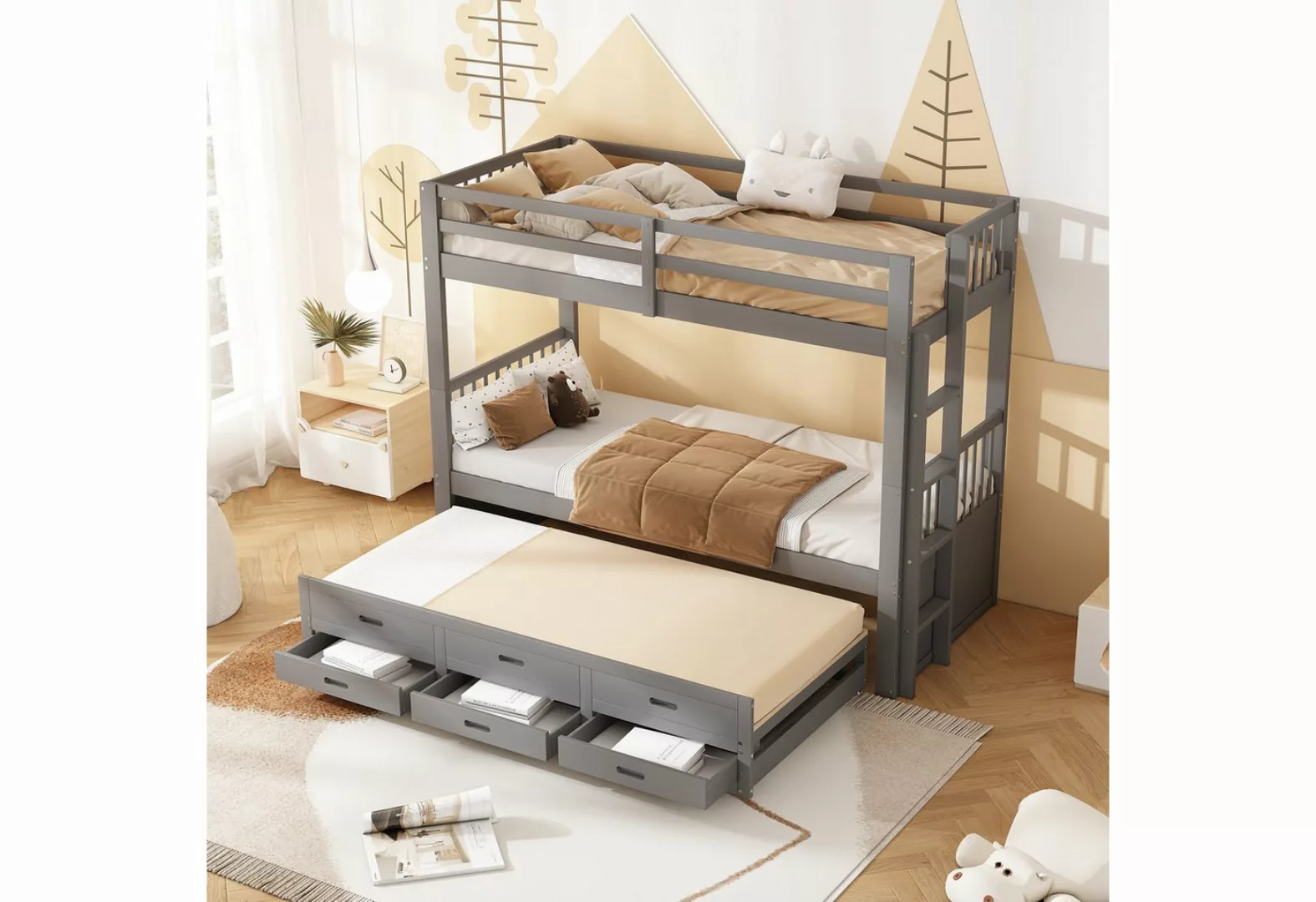 TavilaEcon Etagenbett Kinderbett Hausbett Jugendbett 90x200cm, für Mädchen günstig online kaufen