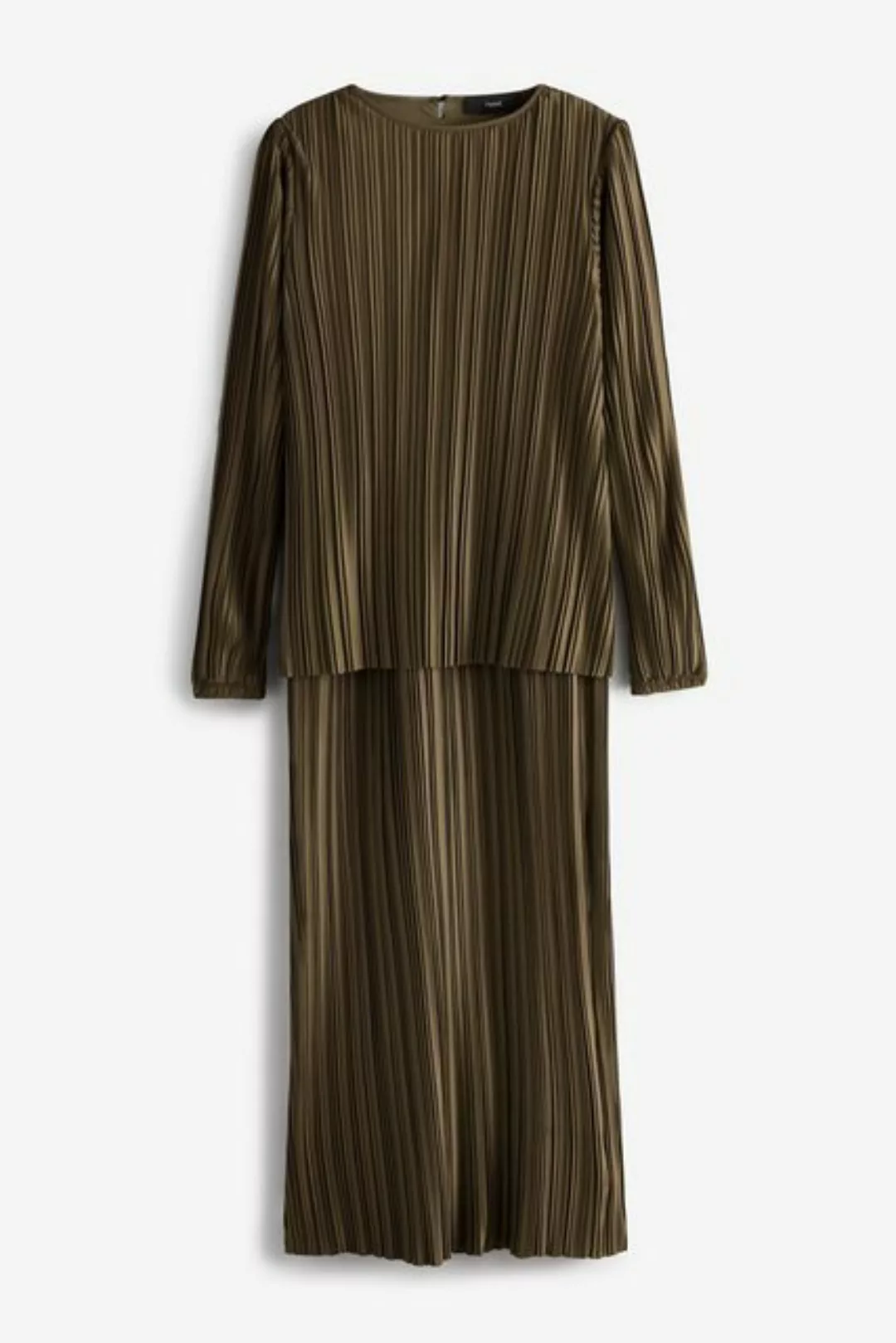 Next Plisseekleid Langes, mehrlagiges Kleid aus plissiertem Satin (1-tlg) günstig online kaufen