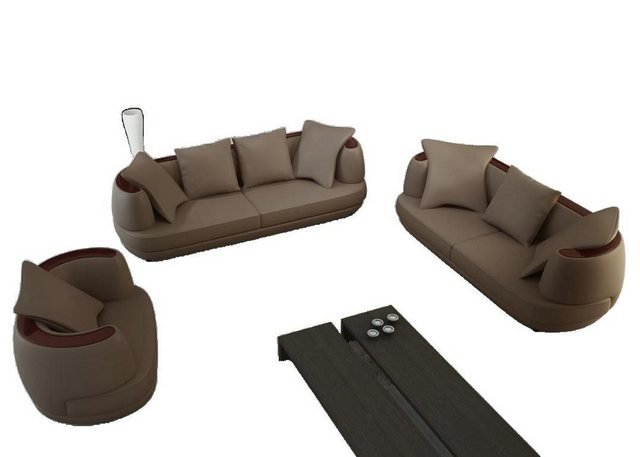 JVmoebel Sofa Luxus Design Sofagarnitur Klassische Leder Couch Polster Neu, günstig online kaufen