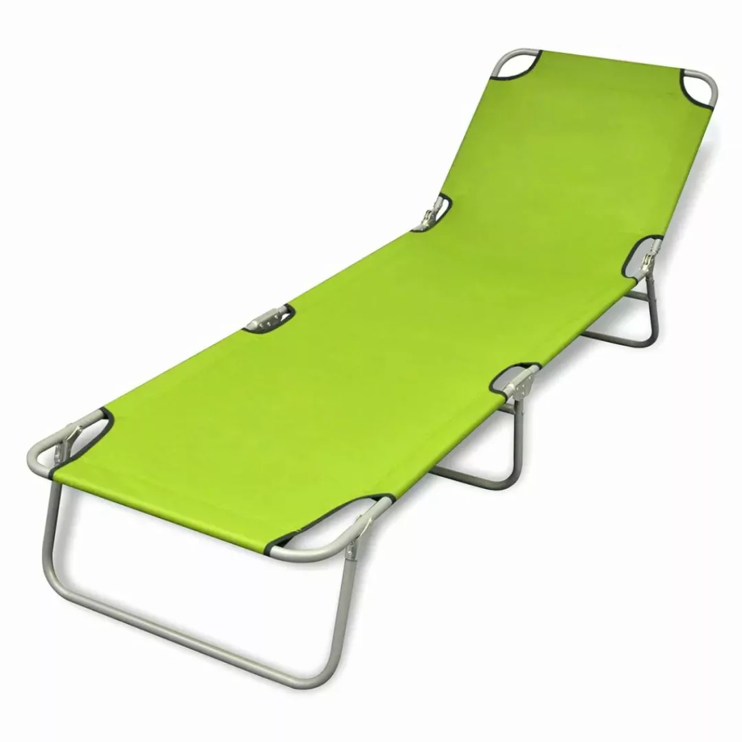 vidaXL Campingliege Sonnenliege Klappbar mit Rückenlehne Verstellbar Apfelg günstig online kaufen