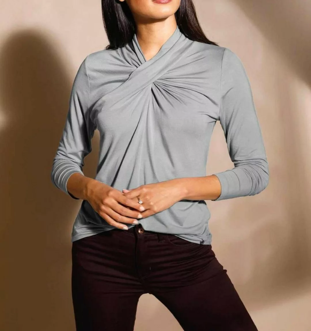 creation L Rundhalsshirt CRÉATION L PREMIUM Damen Jerseyshirt, grau günstig online kaufen