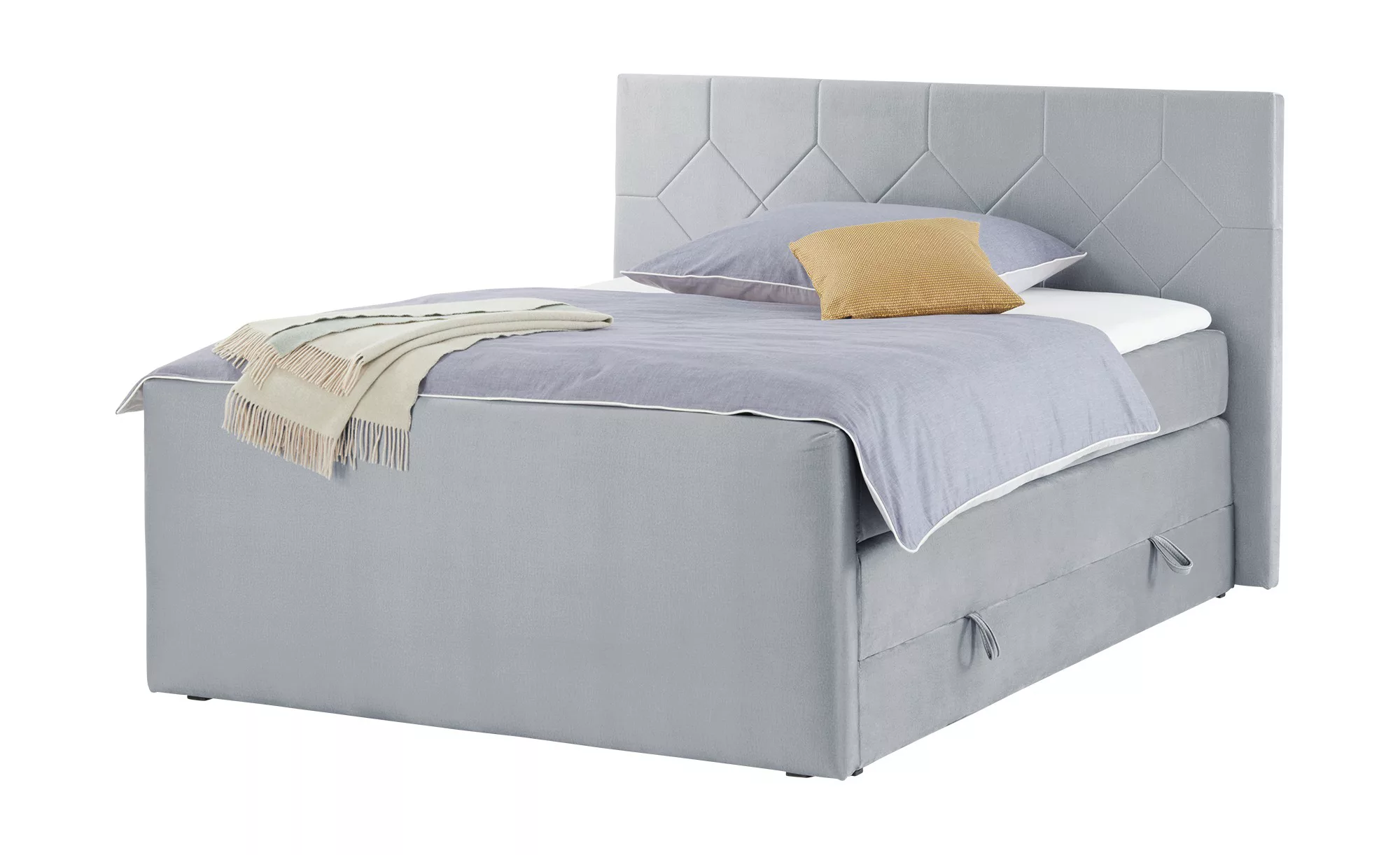 Boxspringbett  Norfolk ¦ grau ¦ Maße (cm): B: 160 H: 120 T: 222 Betten > Ei günstig online kaufen