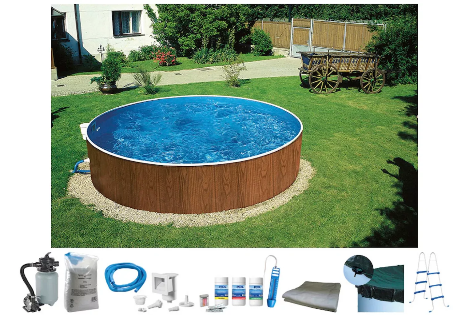 my POOL BWT Rundpool "MAONI 1", (Set, 8 tlg.), Aufstellpool in Holzoptik in günstig online kaufen