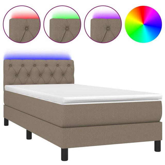 vidaXL Boxspringbett Bett Boxspringbett komplett mit Matratze & LED Stoff ( günstig online kaufen