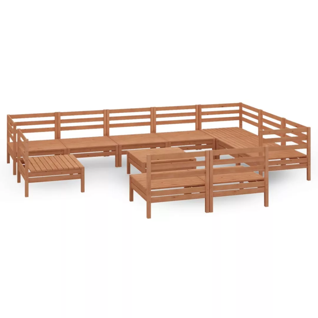 11-tlg. Garten-lounge-set Massivholz Kiefer Honigbraun günstig online kaufen