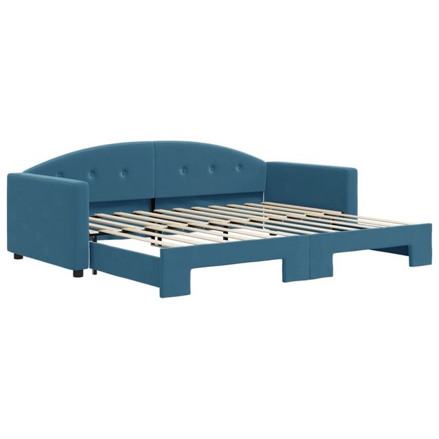 vidaXL Gästebett Gästebett Tagesbett Ausziehbar Blau 90x200 cm Samt Bett Be günstig online kaufen