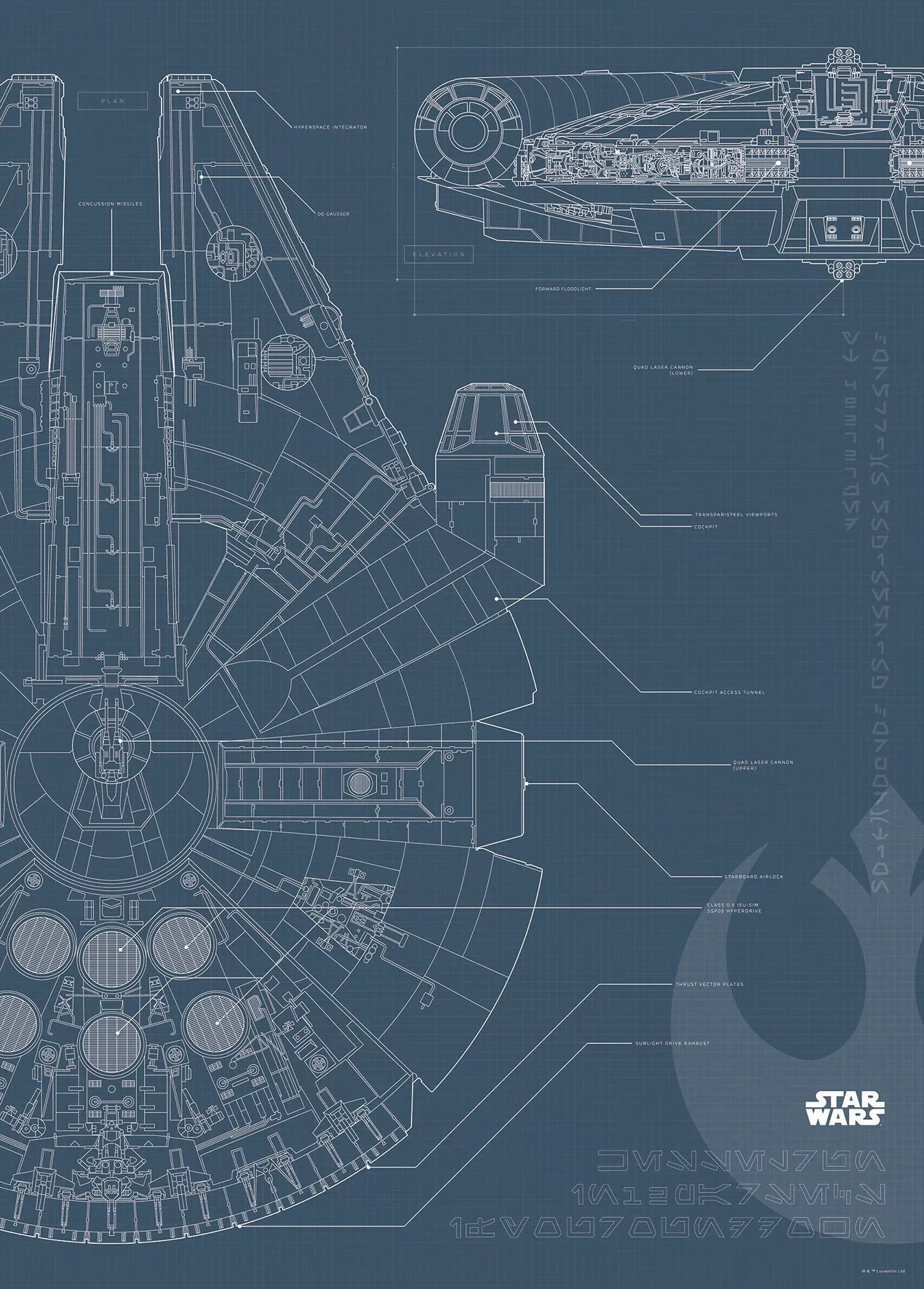 Disney Poster Star Wars Millennium Falken Dunkelblau 30 x 40 cm 611681 günstig online kaufen