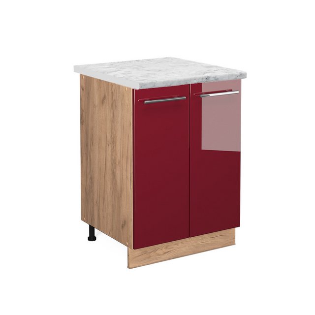 Vicco Unterschrank Fame-Line, Bordeaux Hochglanz/Goldkraft Eiche, 60 cm, AP günstig online kaufen