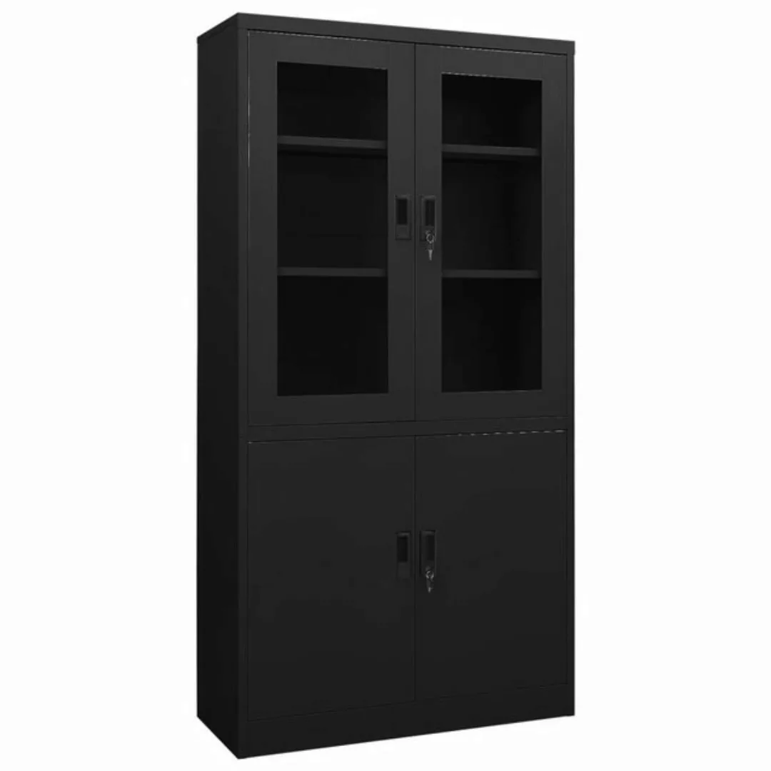 vidaXL Aktenschrank Büroschrank Schwarz 90x40x180 cm Stahl günstig online kaufen