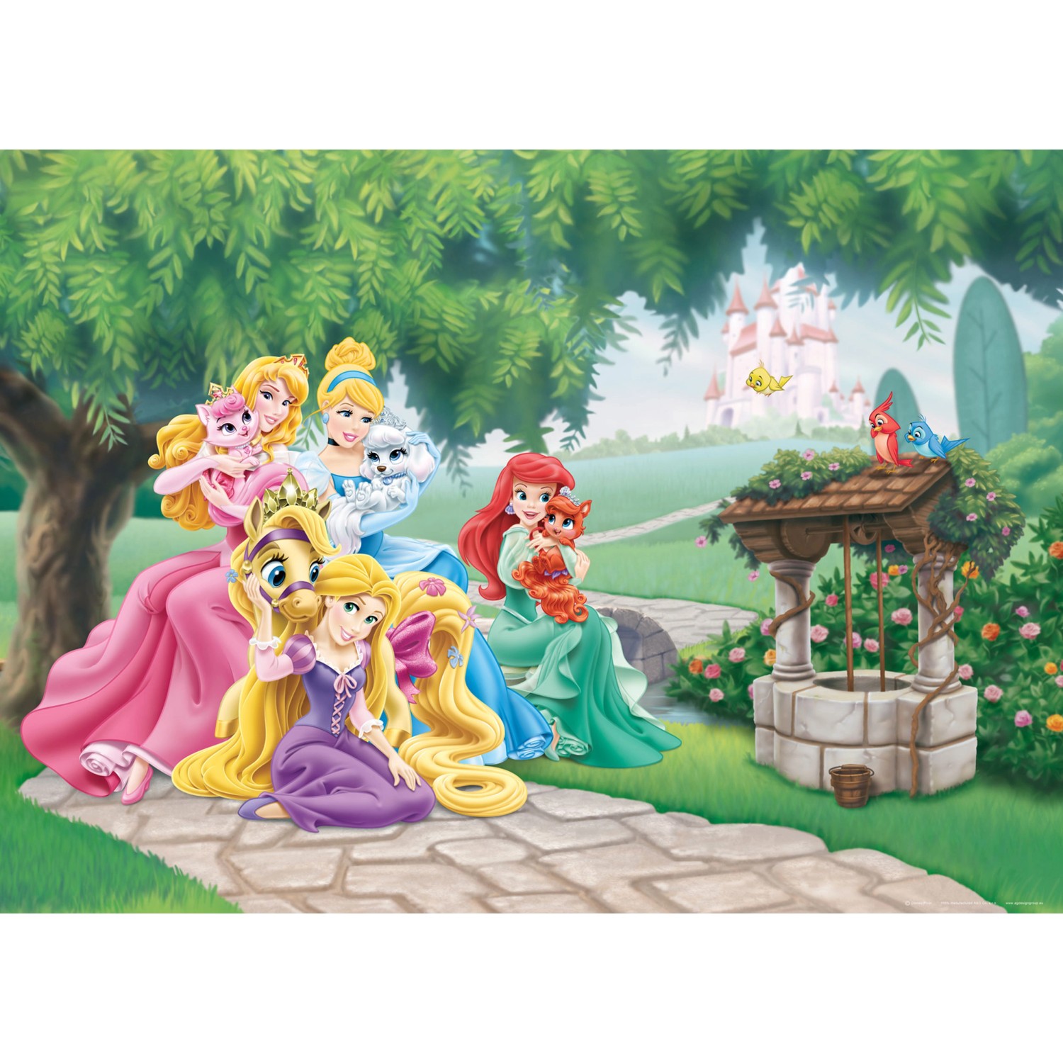 Disney Poster Prinzessinnen Grün Gelb und Rosa 160 x 110 cm 600660 günstig online kaufen