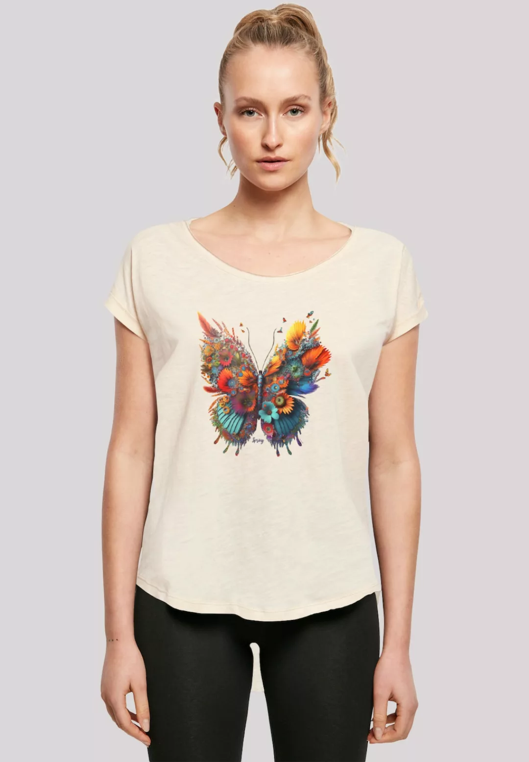 F4NT4STIC T-Shirt "Schmetterling Blumen", Print günstig online kaufen