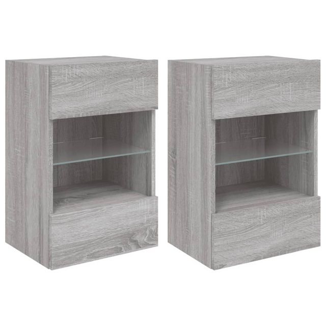 vidaXL TV-Schrank TV-Wandschränke mit LED-Leuchten 2 Stk. Grau Sonoma günstig online kaufen