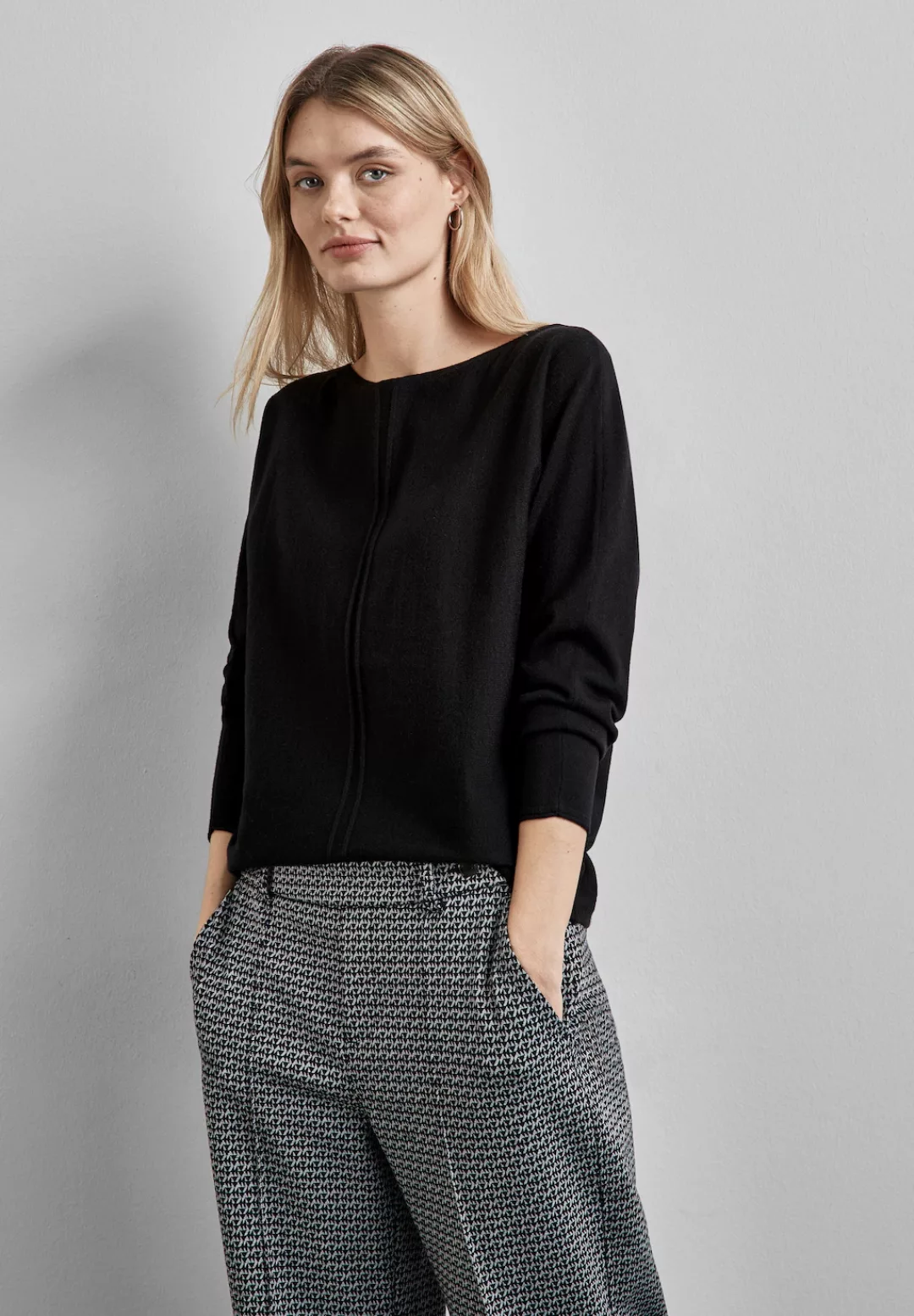 STREET ONE Strickpullover im Dolman-Stil, mit U-Boot-Ausschnitt günstig online kaufen