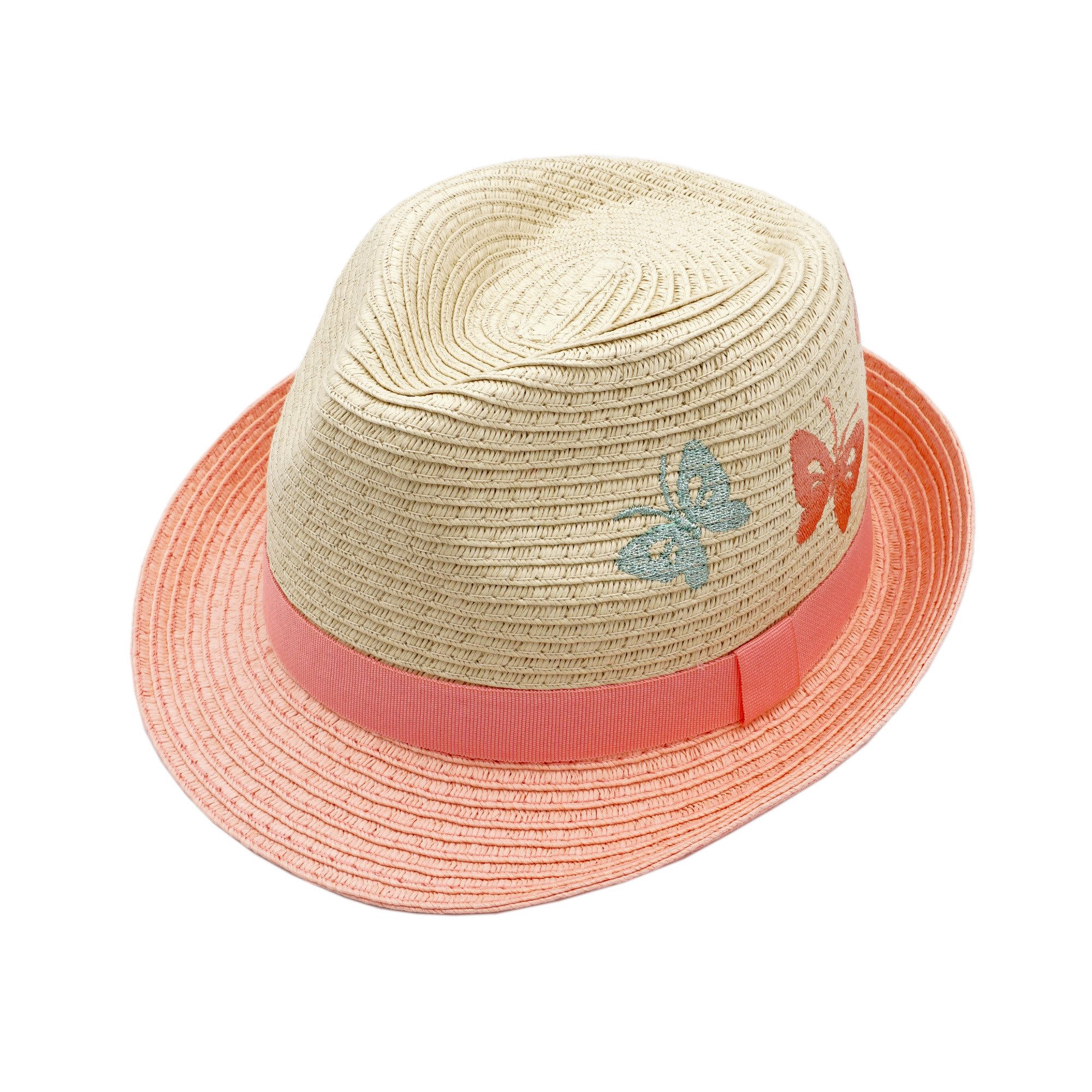 MAXIMO Strohhut MINI GIRL-Trilby Schmetterling Stickerei, günstig online kaufen