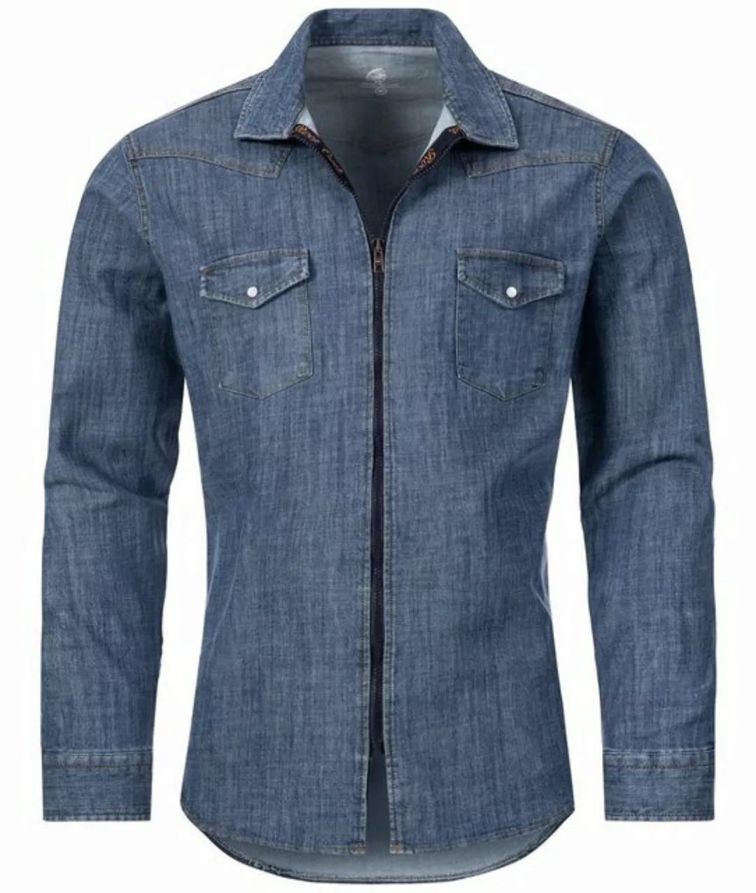 Rock Creek Jeanshemd Herren Jeanshemd Blau H-219 günstig online kaufen