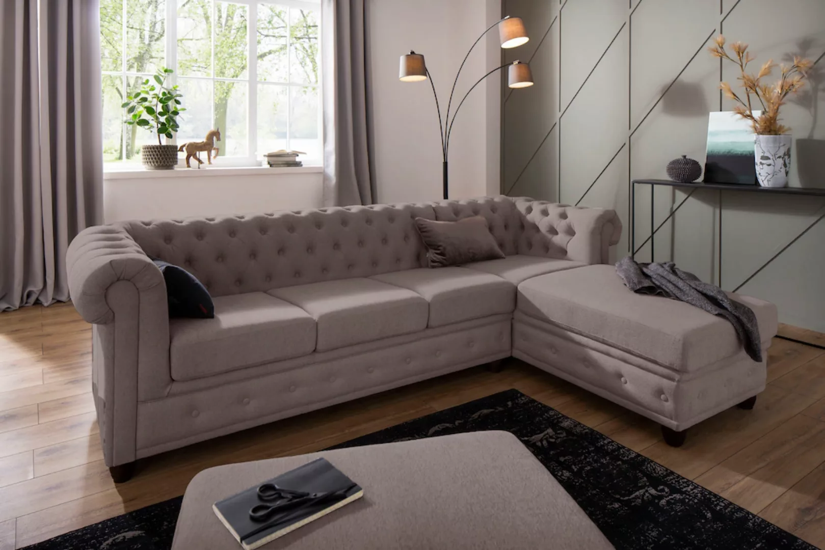 Home affaire Chesterfield-Sofa "New Castle L-Form" günstig online kaufen