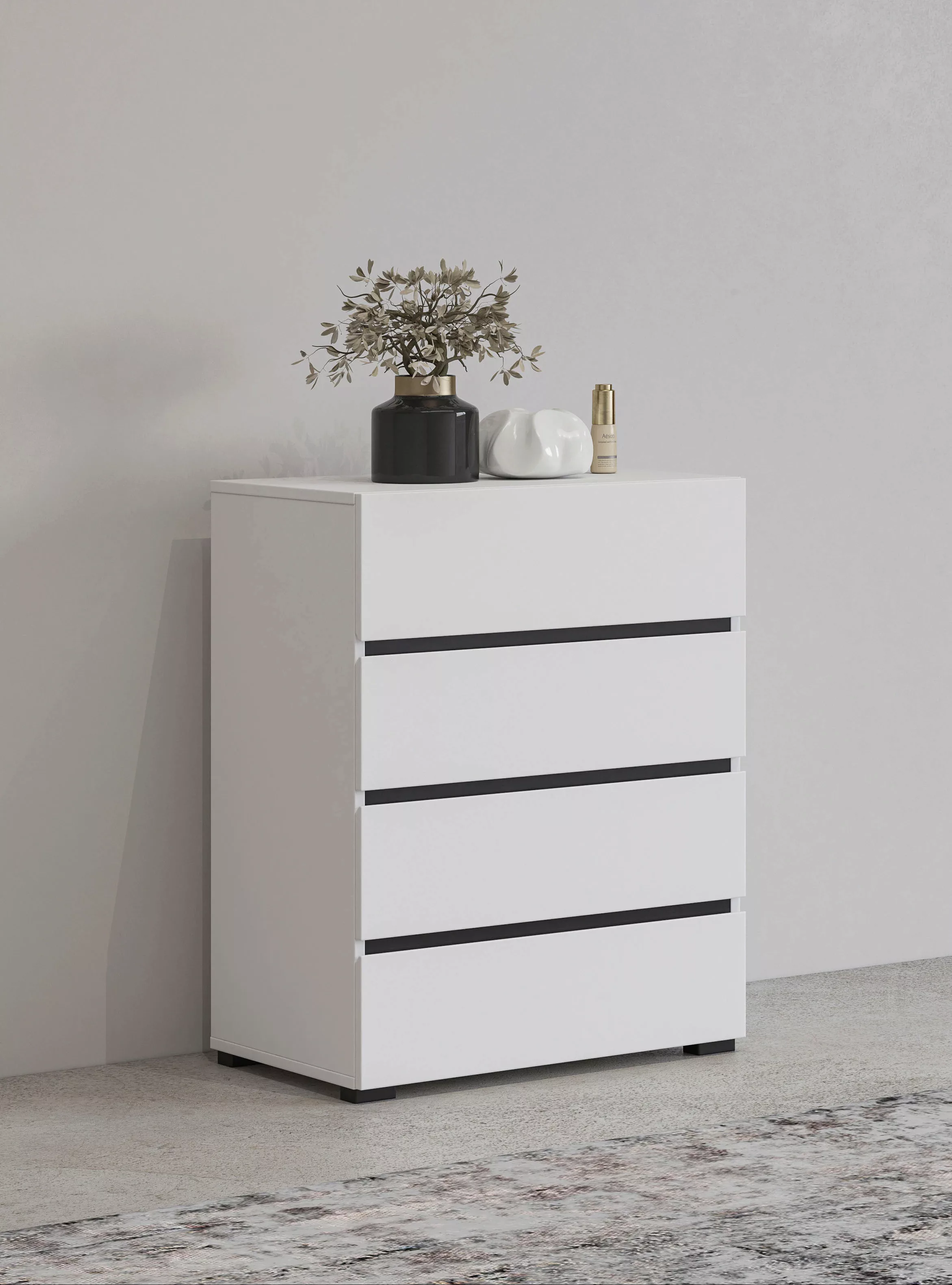 INOSIGN Kommode "Cross,Breite 60 cm, moderne grifflose Sideboard,4 Schubkäs günstig online kaufen