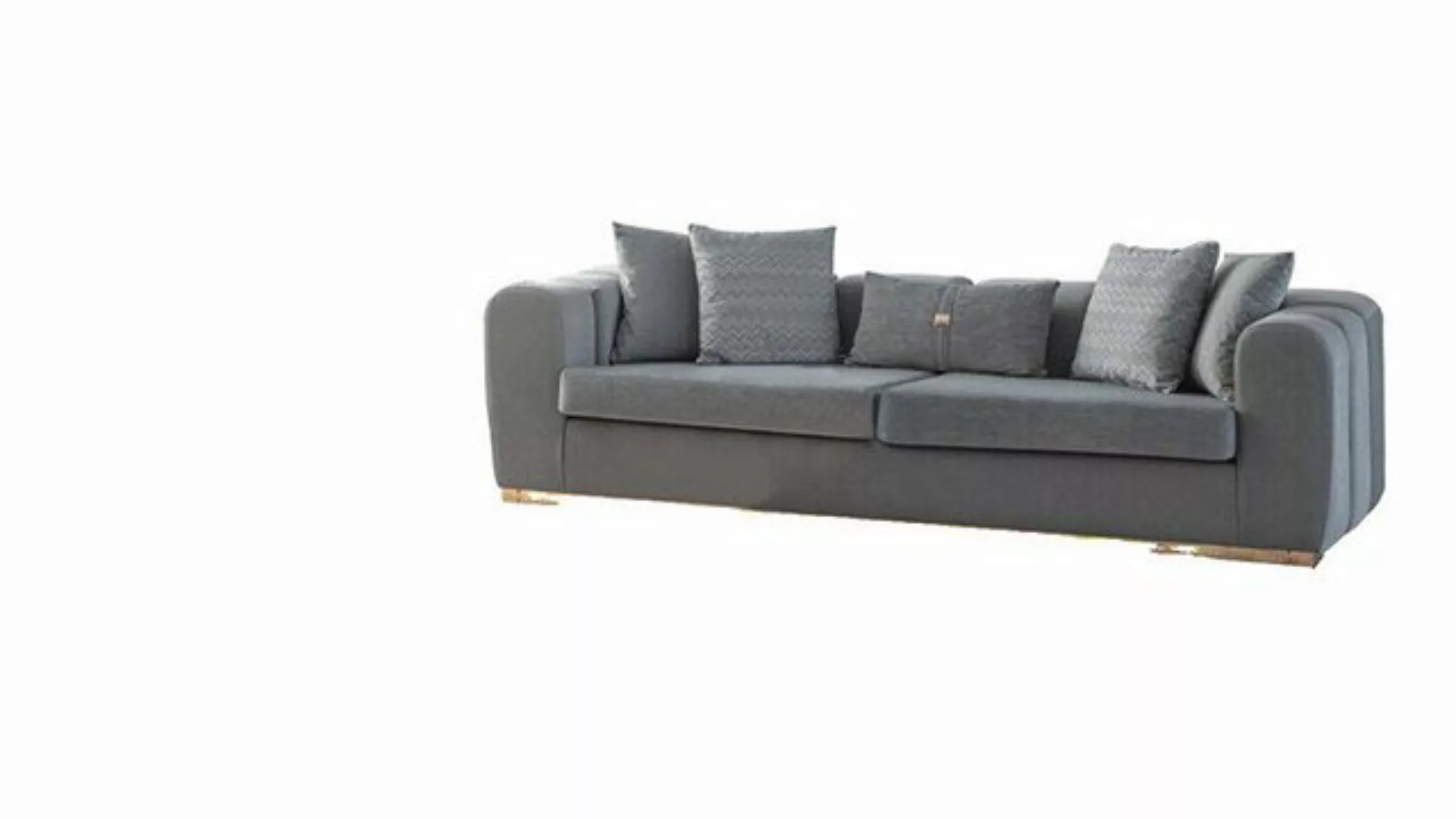 JVmoebel Sofa Grau-Weißes Sofa Set Wohnzimmer Viersitzer Couch Luxuriöser S günstig online kaufen