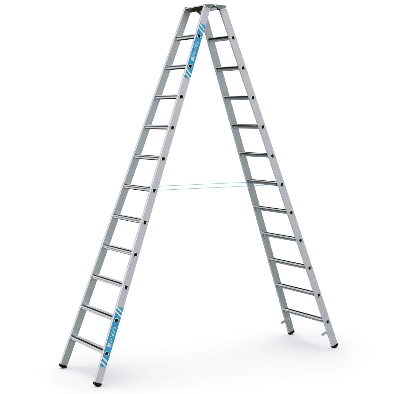 Zarges Gebördelte Stehleiter Eloxiert Saferstep B 2x12 Stufen günstig online kaufen