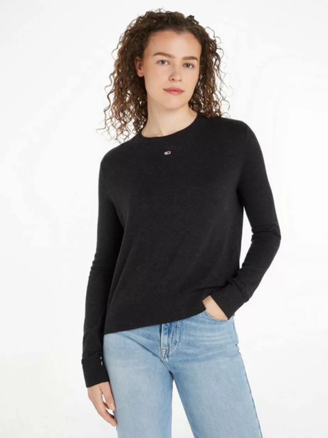 Tommy Jeans Strickpullover TJW ESSENTIAL CREW NECK SWEATER mit Logostickere günstig online kaufen