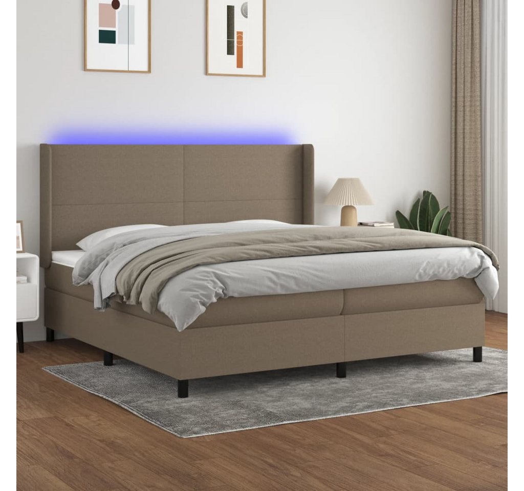 vidaXL Boxspringbett Boxspringbett mit Matratze und LED Stoff (200 x 200 cm günstig online kaufen