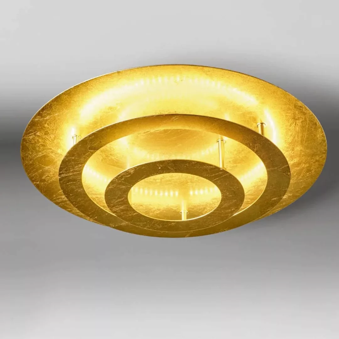 LED Deckenleuchte Circle in Blattgold 25W 2000lm günstig online kaufen