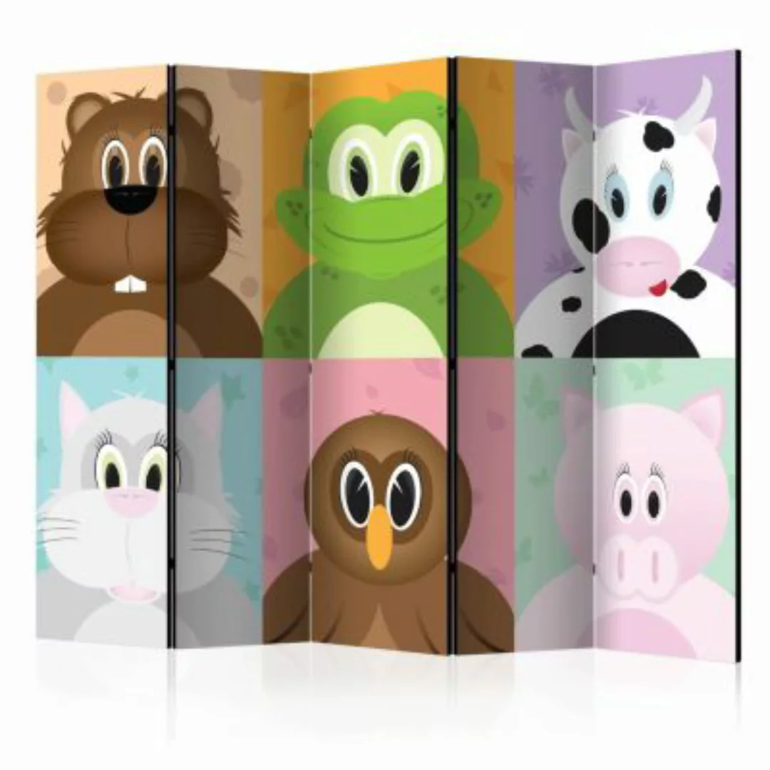 artgeist Paravent Cheerful animals II [Room Dividers] mehrfarbig Gr. 225 x günstig online kaufen