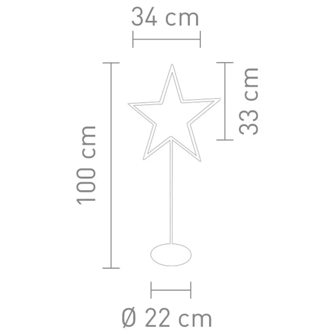 LED Sternstehleuchte Lucy in Schwarz 3W 100cm günstig online kaufen