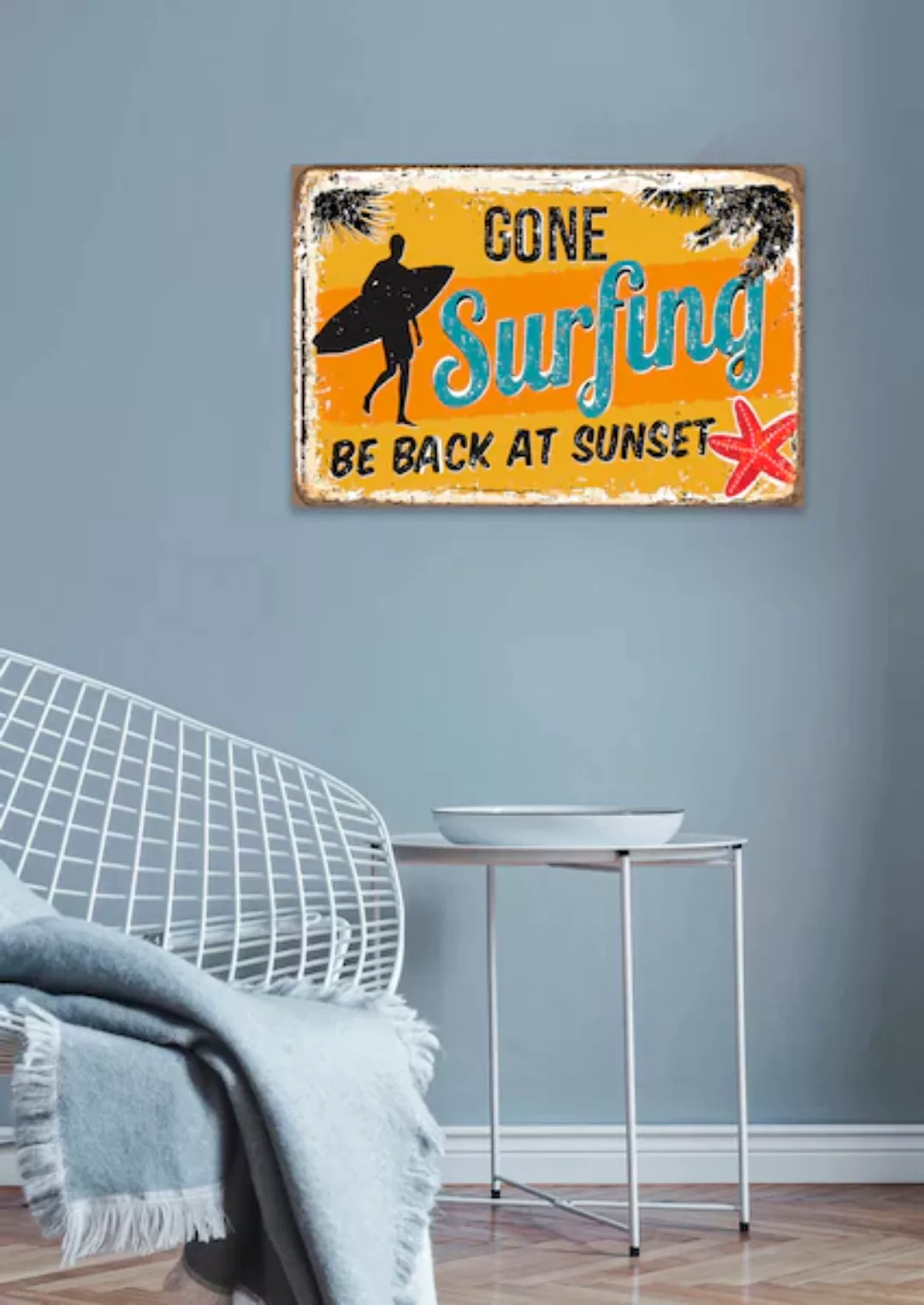 queence Metallbild »Sunset Surfing«, (1 St.), Stahlschilder günstig online kaufen