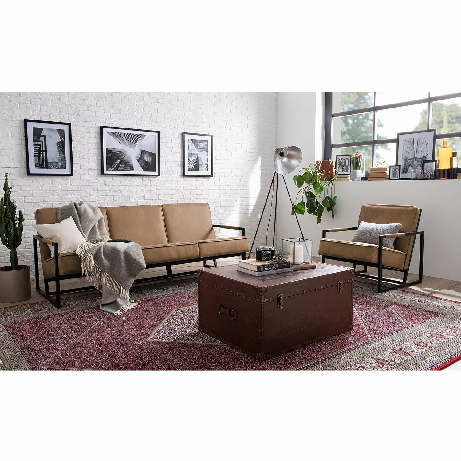 home24 ars manufacti Sofa Rhode 3-Sitzer Cubanit Mischgewebe 185x74x82 cm günstig online kaufen