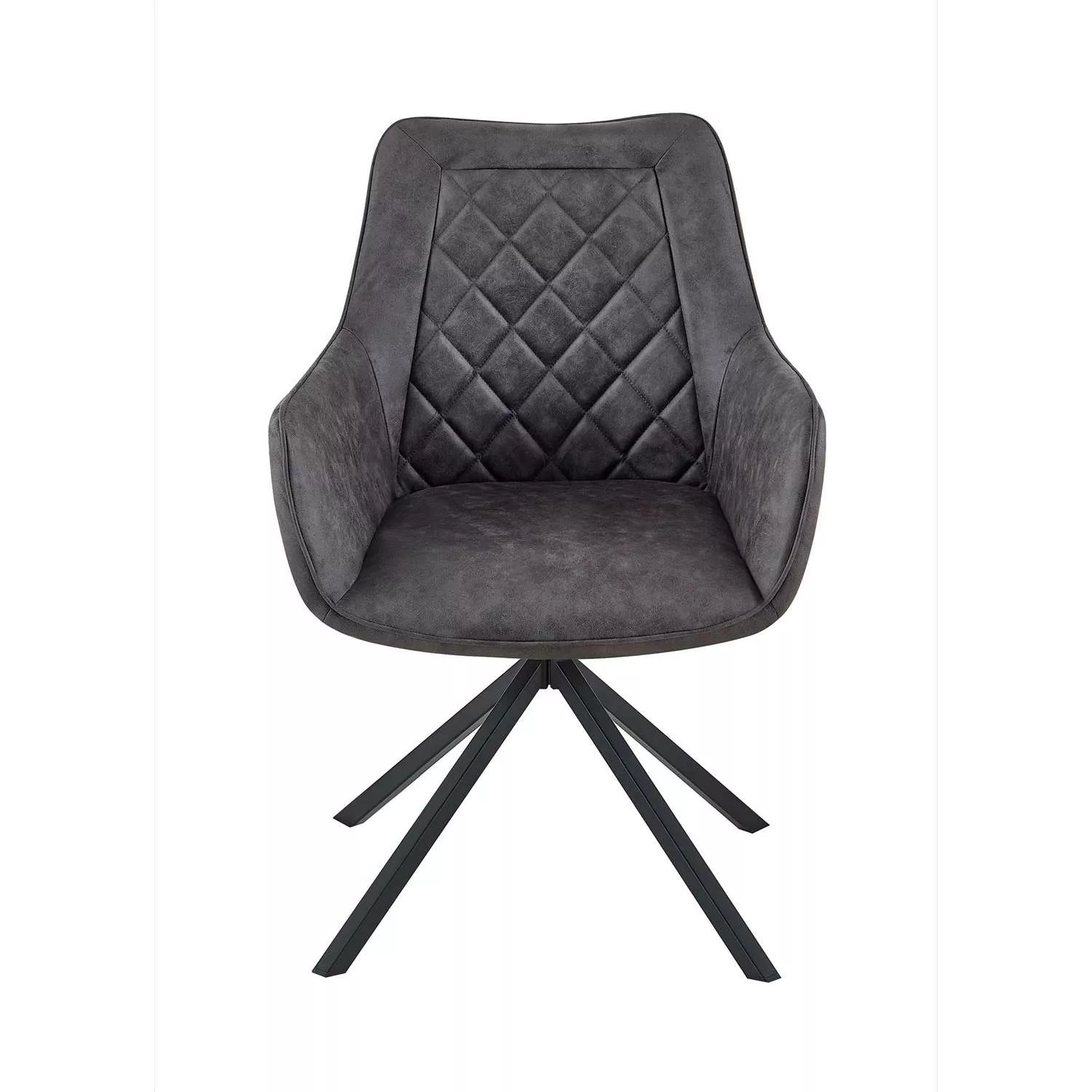 MeGusta Moderner Stuhl Armlehnstuhl Grau Polsterstuhl Esszimmerstuhl mit Ar günstig online kaufen