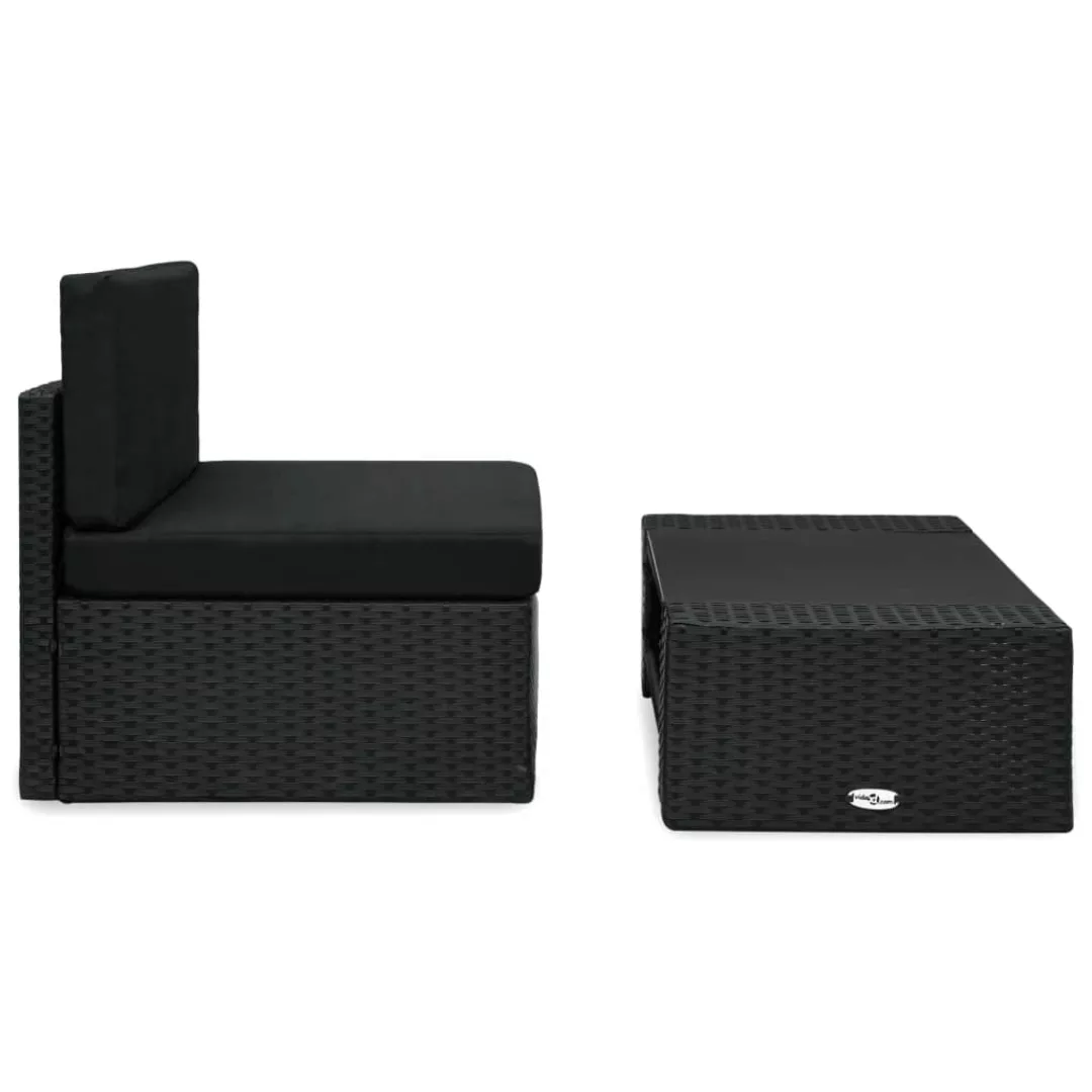 2-tlg. Garten-lounge-set Poly Rattan Schwarz günstig online kaufen