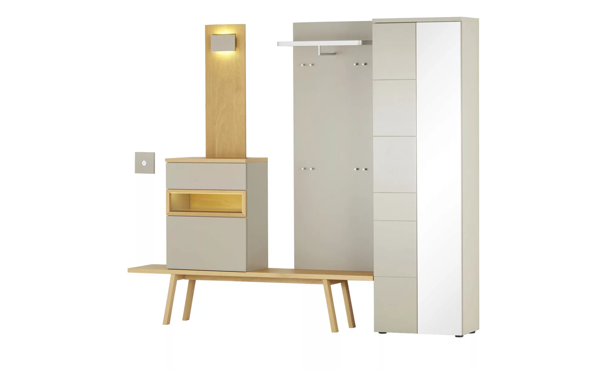 Garderoben-Set - beige - 250 cm - 204 cm - 35 cm - Garderoben & Kleiderstan günstig online kaufen