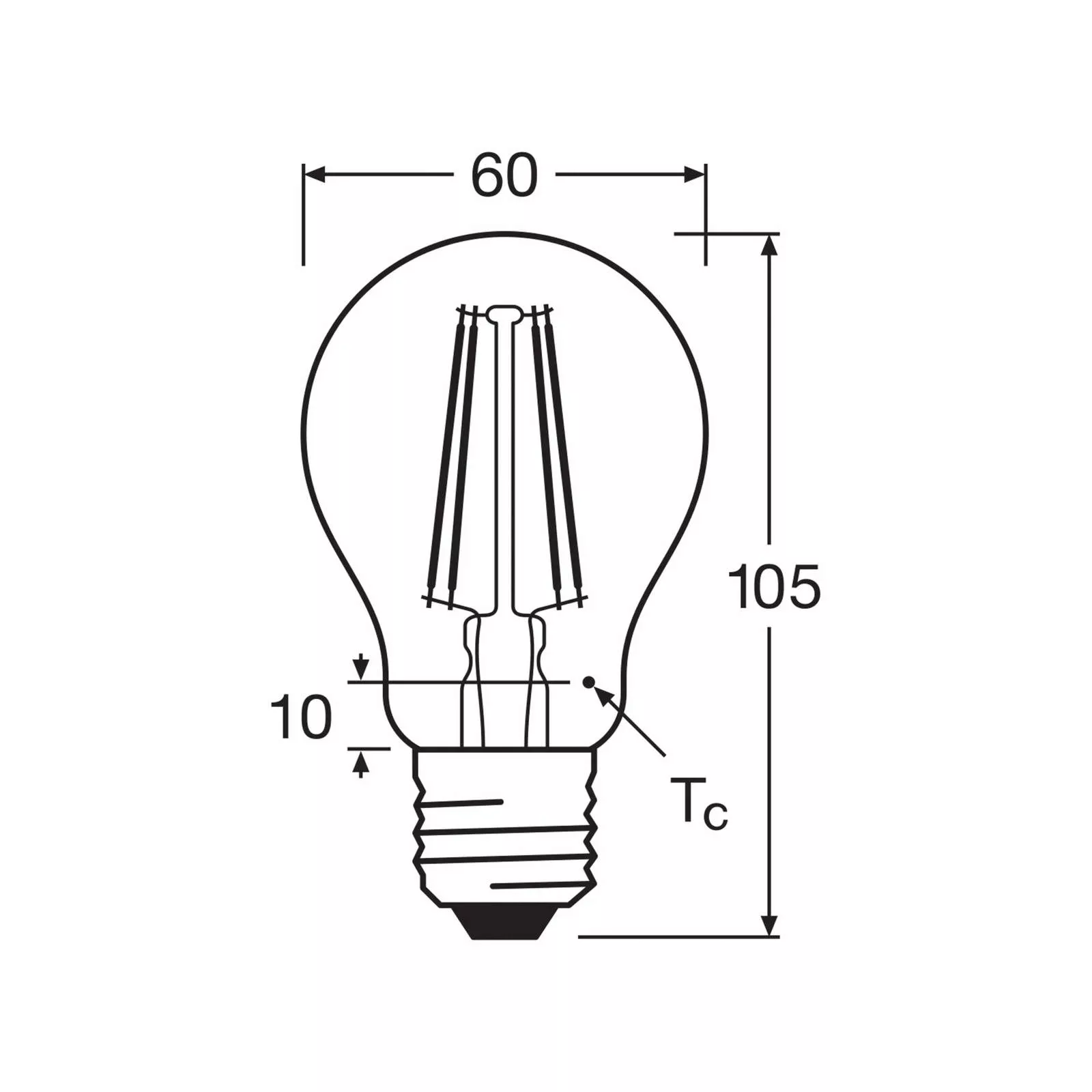 OSRAM LED-Leuchtmittel Birne Filament E27 6,5W 827 4er-Pack günstig online kaufen