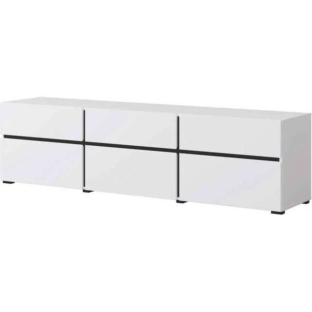 Beautysofa TV-Schrank CROSS TV-Schrank mit drei Schubladen, B:180cm, H:48cm günstig online kaufen