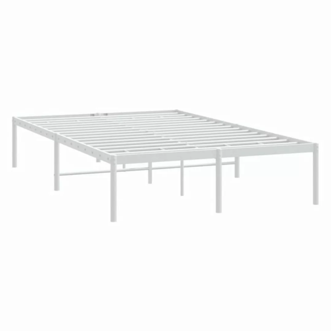 furnicato Bettgestell Metall Weiß 135x190 cm (1-tlg) günstig online kaufen