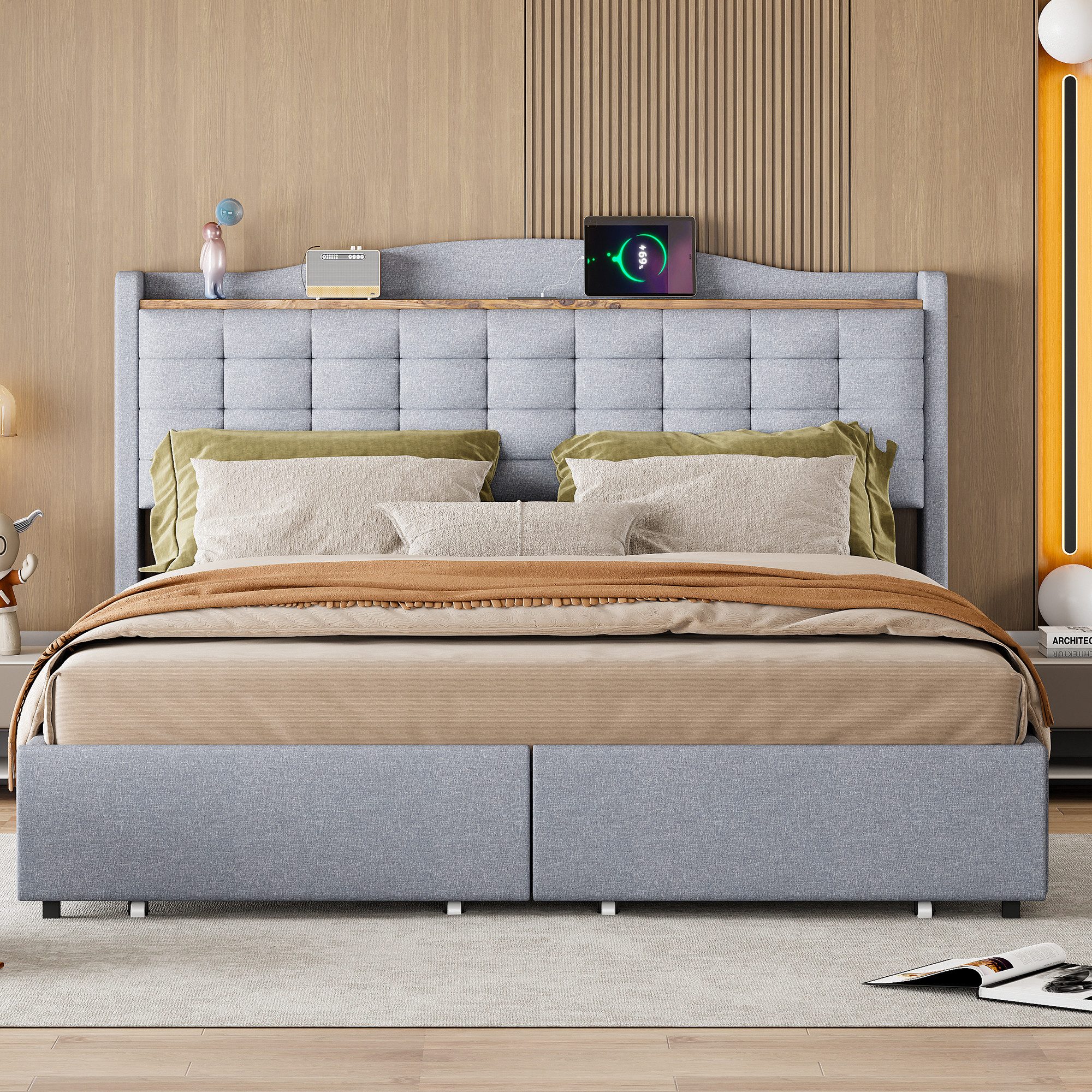 HAUSS SPOLE Polsterbett 160x200cm, mit USB-Ladeanschluss, günstig online kaufen