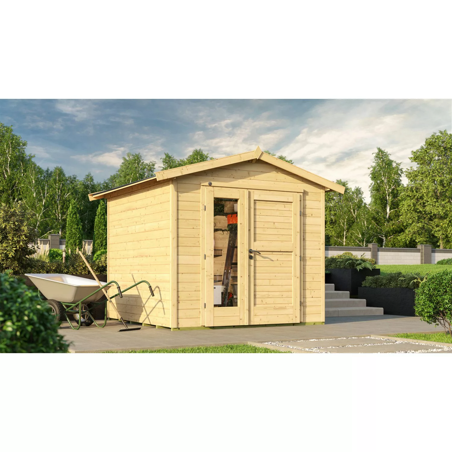 Weka Holz-Gartenhaus Gartenhaus 224 Satteldach Unbehandelt 263 cm günstig online kaufen