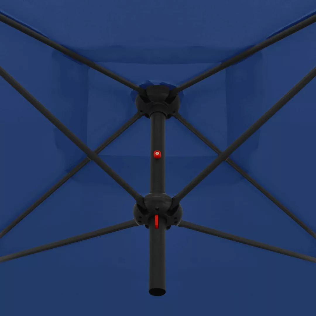 Doppelsonnenschirm Mit Stahlmast 250×250 Cm Azurblau günstig online kaufen