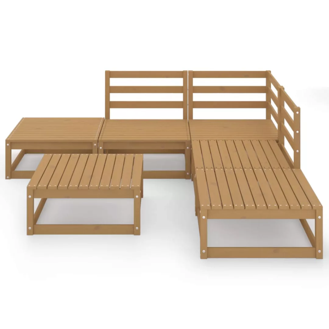 6-tlg. Garten-lounge-set Honigbraun Massivholz Kiefer günstig online kaufen