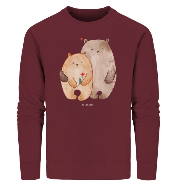 Mr. & Mrs. Panda Longpullover Größe M Bären Liebe - Burgundy - Geschenk, Um günstig online kaufen