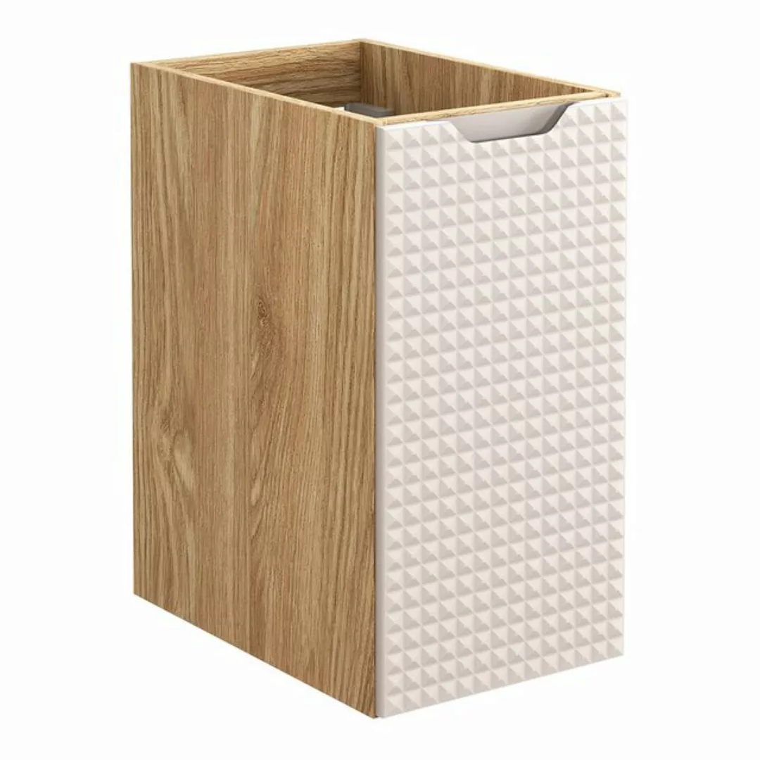 Lomadox Unterschrank LONDON-56-BEIGE Badschrank, Eiche mit beige, 3D-Strukt günstig online kaufen