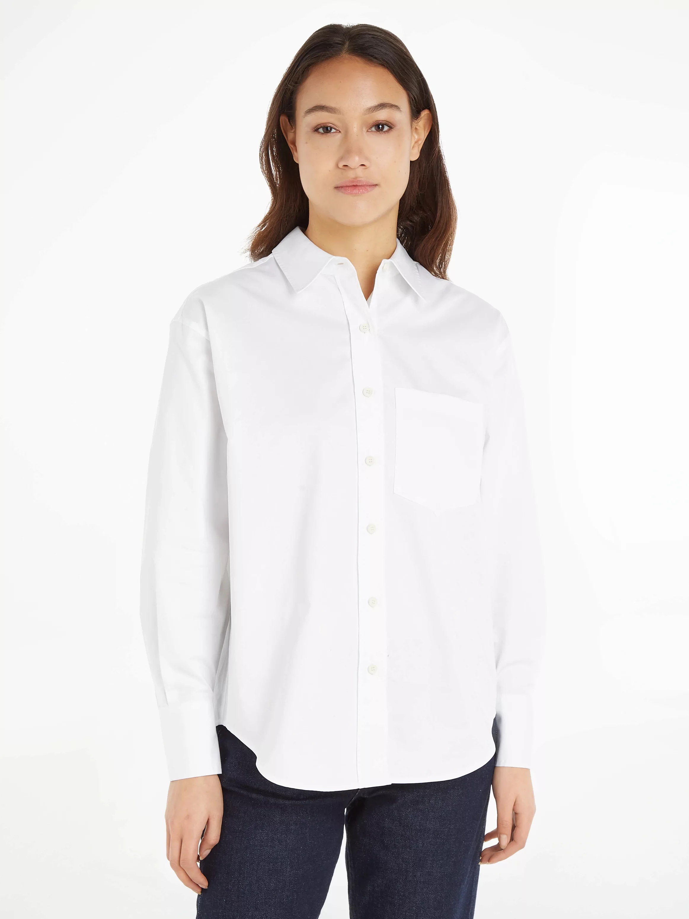 Calvin Klein Hemdbluse "RELAXED COTTON SHIRT", mit durchgehender Knopfleist günstig online kaufen