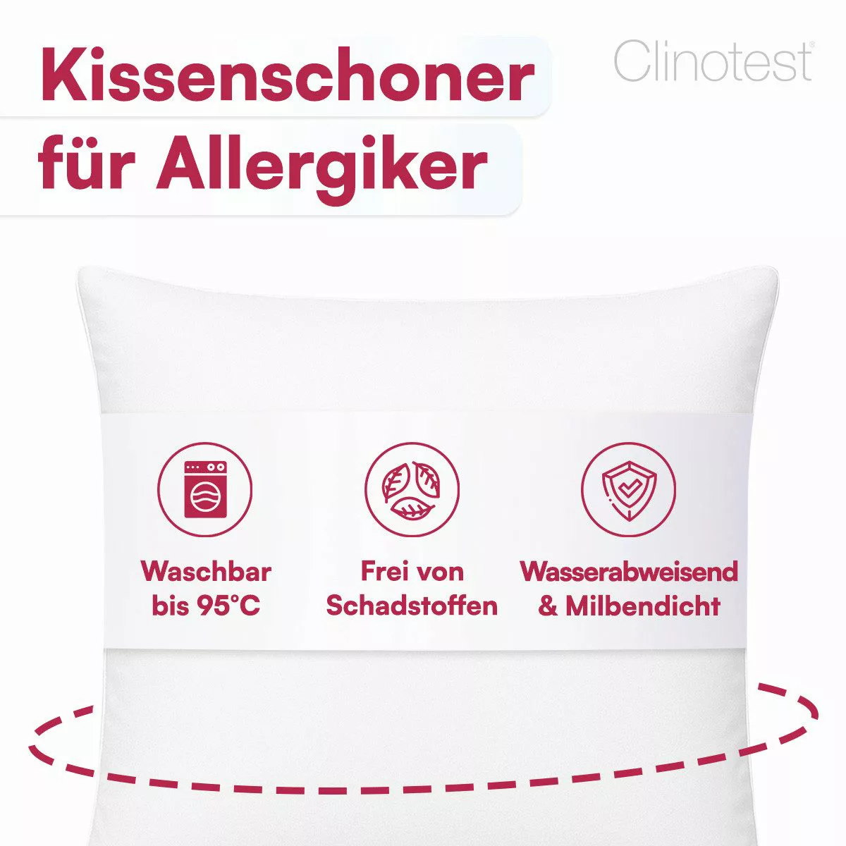Clinotest Kissenbezug Wasser- und Milbendicht, (2 günstig online kaufen