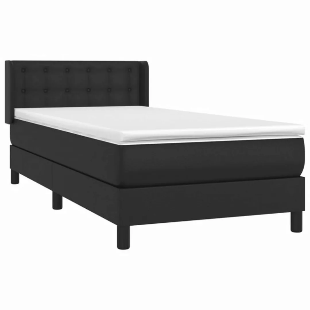 vidaXL Bett Boxspringbett mit Matratze Schwarz 80x200 cm Kunstleder günstig online kaufen