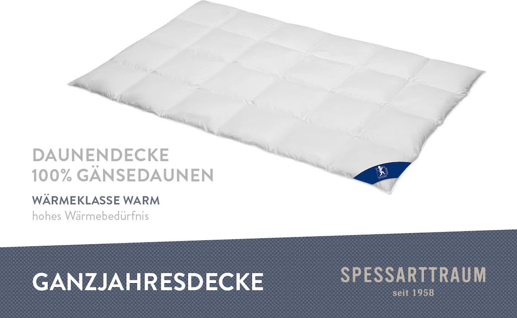 SPESSARTTRAUM Gänsedaunenbettdecke »Premium****, hergestellt in Deutschland günstig online kaufen
