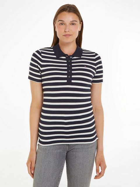 Tommy Hilfiger Poloshirt 1985 SLIM PIQUE STRIPE POLO SS mit dezenter Tommy günstig online kaufen